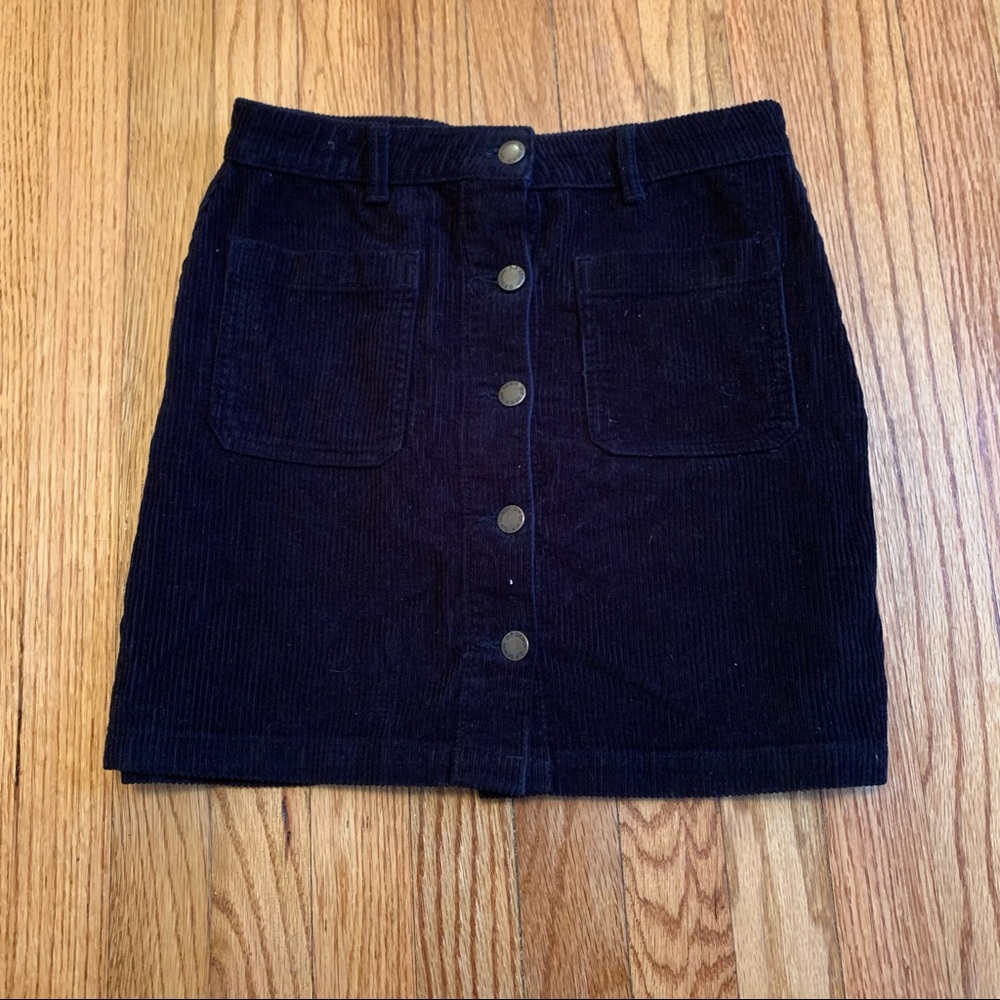 Blue Corduroy Skirt